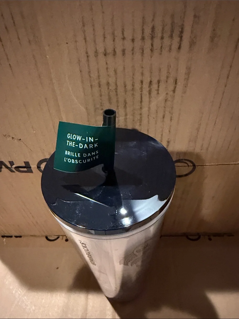Starbucks White Travel Tumbler with Black Lid and Green Accents